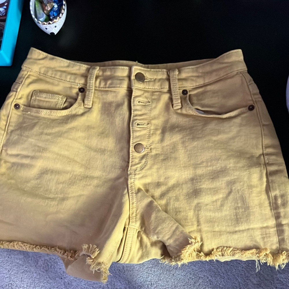 school bus yellow jean shorts(color washed out in pics; brighter in real life)